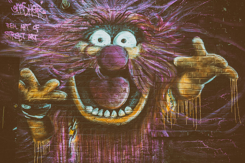 涂鸦动物街头艺术墙面