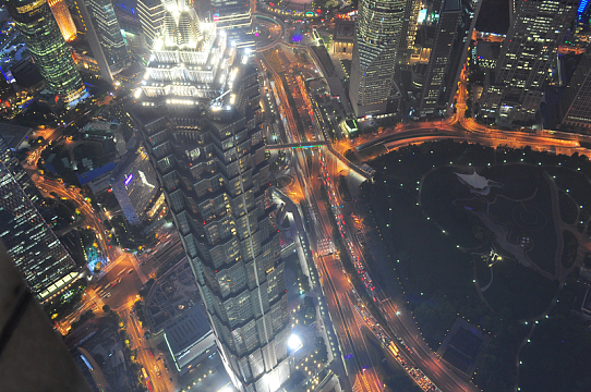 上海大厦城市夜景灯光