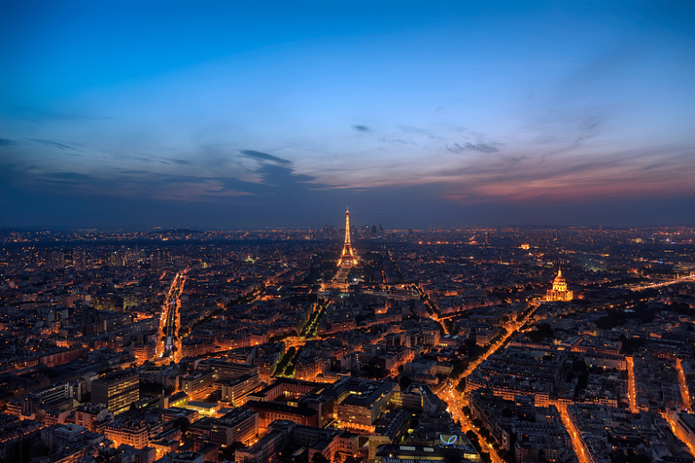 巴黎城市夜景灯光摄影