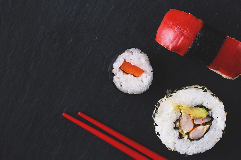 寿司筷子食物摄影