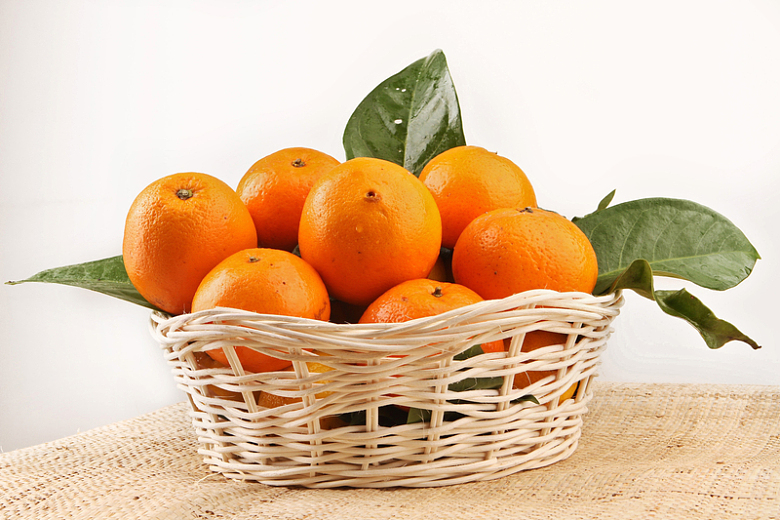 篮子橙子水果食品