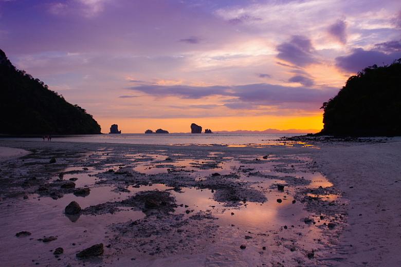 泰国日落夕阳沙滩