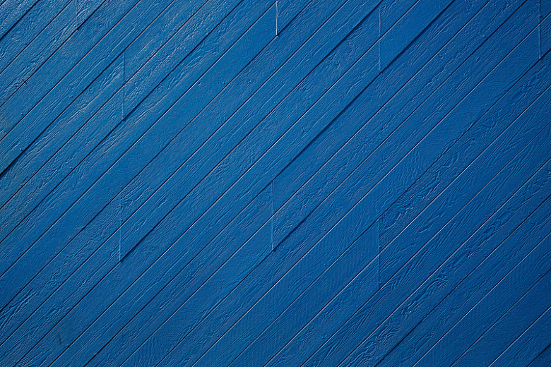 蓝色涂漆木板墙面