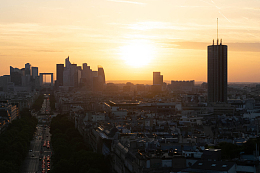 城市日落景观夕阳