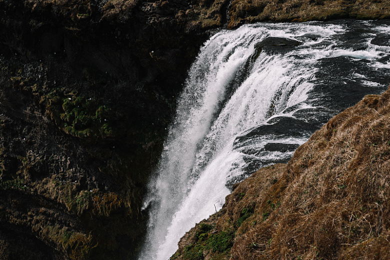 瀑布水流自然景观冰岛
