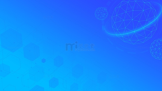 蓝色渐变科技几何星球背景