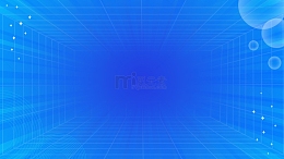 蓝色简约科技透视效果