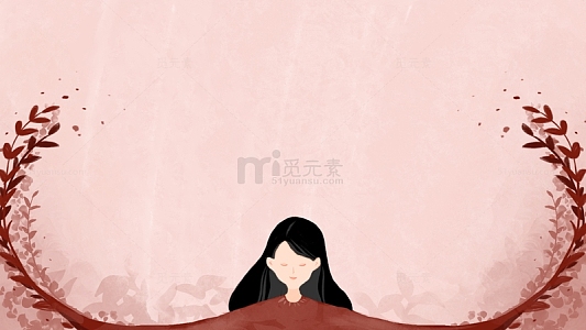 母亲节文艺肌理水彩风手绘藤蔓背景