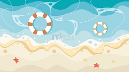夏季海边海浪沙滩背景