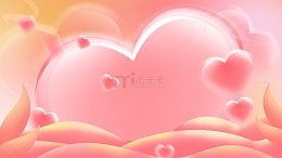 爱心浪漫情人节母亲节插画风电商背景版展板