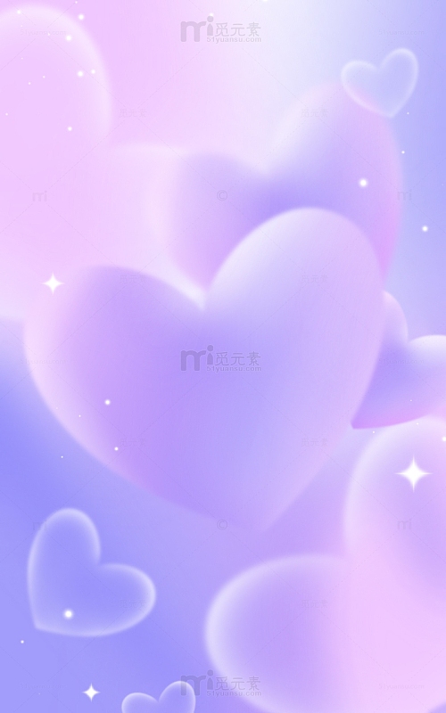 梦幻渐变情人节母亲节爱心海报背景