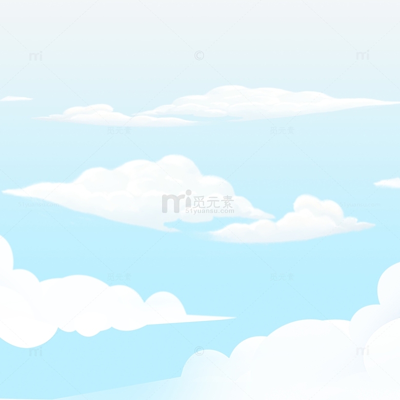 白色浮云云朵插画元素