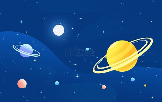 唯美浪漫星空插画天空背景