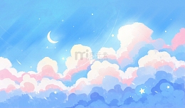 唯美治愈梦幻夏日云层云彩背景