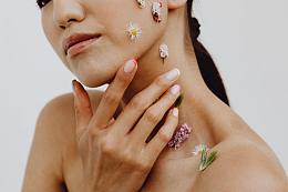 亚洲女性性感肖像花朵