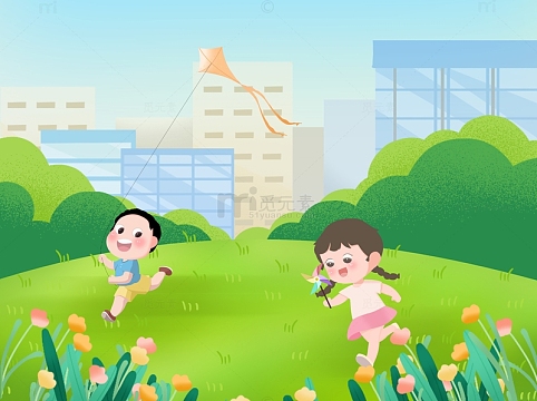 儿童节玩耍背景图