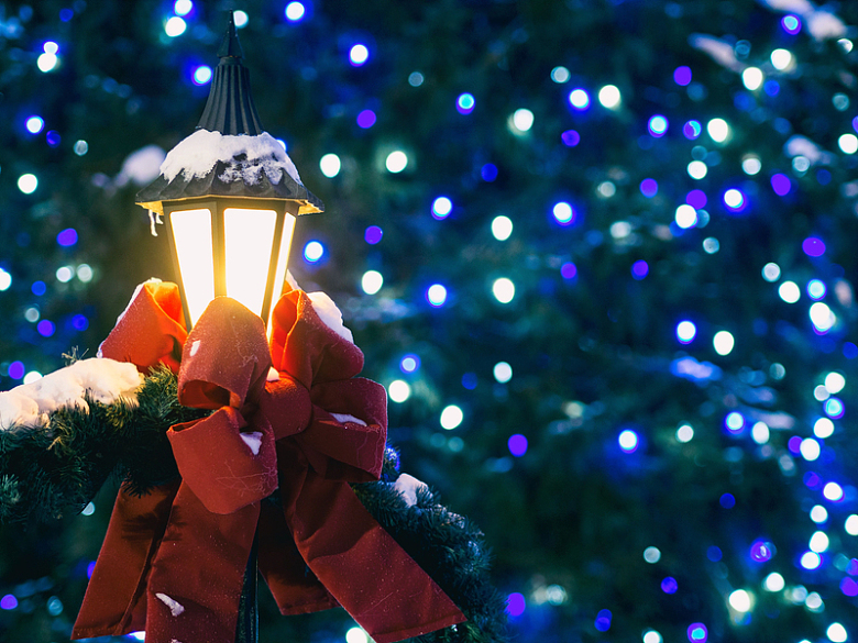 圣诞树灯饰装饰光斑