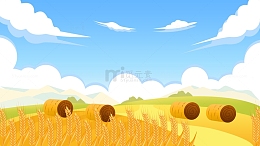 手绘卡通芒种背景元素