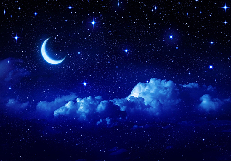 夜空月亮夜晚摄影云朵