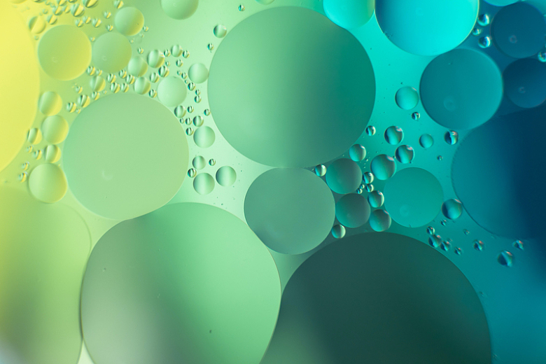 绿色液体细胞抽象泡沫