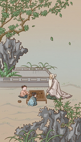 传统文化围棋古风插画