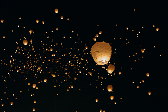 夜空灯笼孔明灯景观