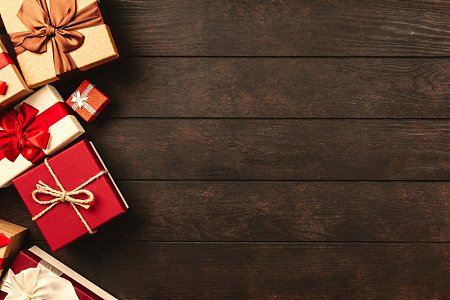 圣诞背景木板礼盒