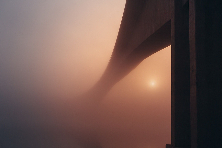 大桥结构建筑浓雾摄影