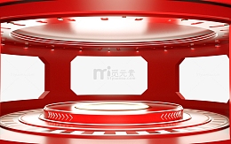 c4d电商大促红色背景