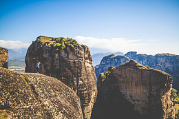 岩石地层山谷自然景观