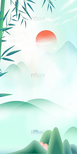 端午节插画手绘背景