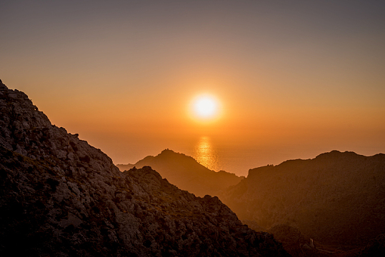 日落自然高山夕阳
