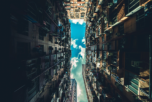 城市住宅商业建筑摄影仰拍