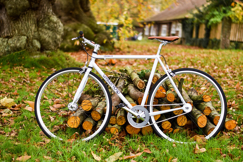 自行车木材户外绿地