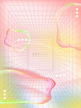 简约糖果色渐变气泡弥散夏季海报背景