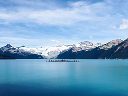 远山湖泊湖面天空云朵自然