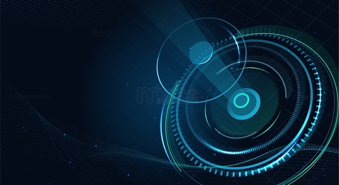 蓝色梦幻科技环底座背景素材