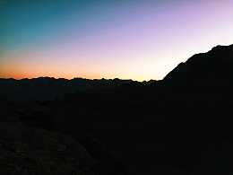 自然景观山脉轮廓夕阳晚霞