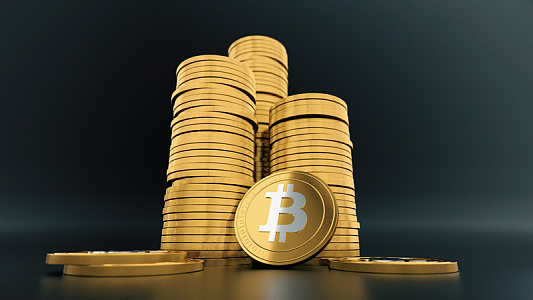 比特币硬币加密概念金币