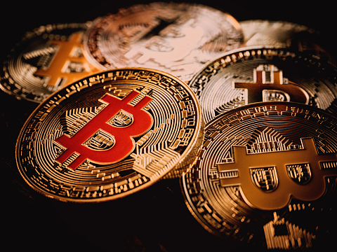 比特币加密货币概念金币