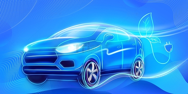 绿色科技新能源汽车背景