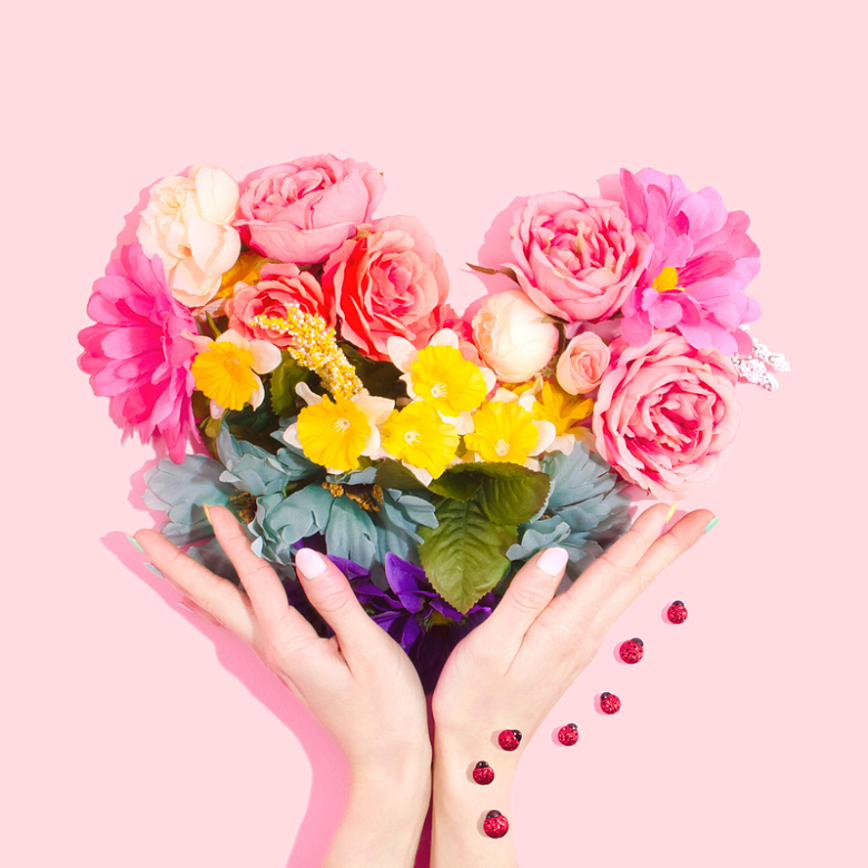 花朵鲜花背景手指女性