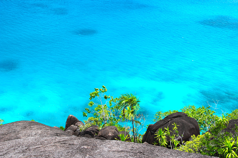 蓝海海洋石头自然景观