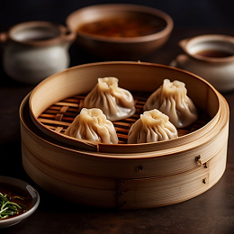 木箱里的饺子小笼包