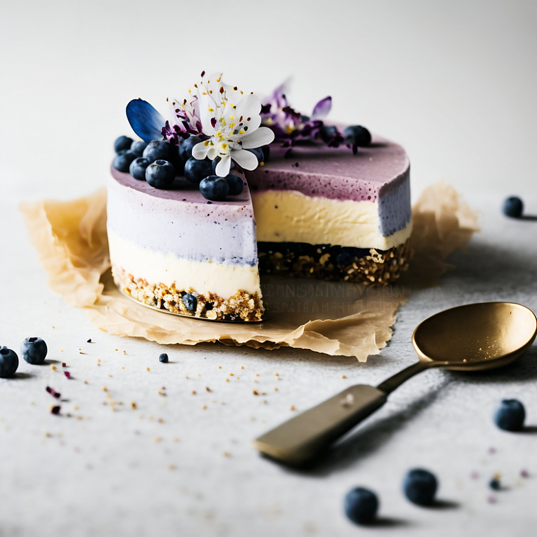 蓝莓芝士蛋糕甜点