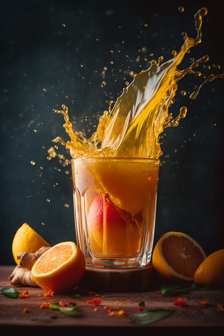 橙汁飞溅液体橙子