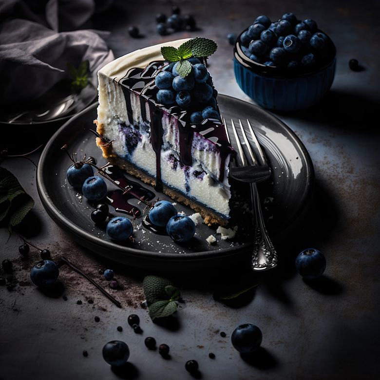 浆果芝士蛋糕蓝莓甜点
