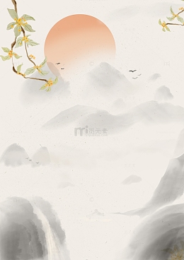 古风桂花水墨背景