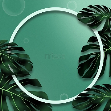清凉棕榄树叶绿色矢量背景