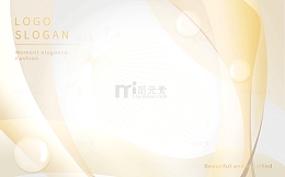 美容护肤背景丝滑模板水润气泡金丝金黄色